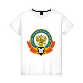 Женская футболка хлопок с принтом Служба Безопасности Президента в Новосибирске, 100% хлопок | прямой крой, круглый вырез горловины, длина до линии бедер, слегка спущенное плечо | служба безопасности президента | федеральная служба охраны | фсо