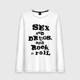 Мужской лонгслив хлопок с принтом Sex and drugs and rock n roll (2) в Новосибирске, 100% хлопок |  | drugs | rock | rocknroll | рок | рок н ролл | рокролл