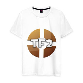 Мужская футболка хлопок с принтом Team Fortress 2 (2) в Новосибирске, 100% хлопок | прямой крой, круглый вырез горловины, длина до линии бедер, слегка спущенное плечо. | shooter | team fortress 2 | tf2 логотип | стрелялка | шутер