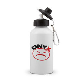 Бутылка спортивная с принтом Onyx в Новосибирске, металл | емкость — 500 мл, в комплекте две пластиковые крышки и карабин для крепления | gangsta | hip hop | hop | оникс | хоп
