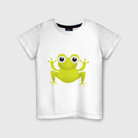 Детская футболка хлопок с принтом Little Frog (1) в Новосибирске, 100% хлопок | круглый вырез горловины, полуприлегающий силуэт, длина до линии бедер | Тематика изображения на принте: frog | лягушка | лягушонок