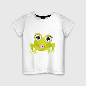 Детская футболка хлопок с принтом Little Frog (2) в Новосибирске, 100% хлопок | круглый вырез горловины, полуприлегающий силуэт, длина до линии бедер | 