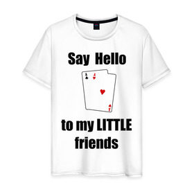 Мужская футболка хлопок с принтом Маленькие друзья в Новосибирске, 100% хлопок | прямой крой, круглый вырез горловины, длина до линии бедер, слегка спущенное плечо. | aces | poker | два туза | карточные игры | пара | покер | туз | тузы
