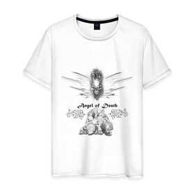Мужская футболка хлопок с принтом Ангел смерти(1) в Новосибирске, 100% хлопок | прямой крой, круглый вырез горловины, длина до линии бедер, слегка спущенное плечо. | 