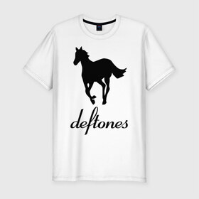 Мужская футболка премиум с принтом Deftones (3) в Новосибирске, 92% хлопок, 8% лайкра | приталенный силуэт, круглый вырез ворота, длина до линии бедра, короткий рукав | дефтонс | лошадь | музыка | рок | эмблема deftones