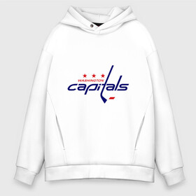 Мужское худи Oversize хлопок с принтом Washington Capitals в Новосибирске, френч-терри — 70% хлопок, 30% полиэстер. Мягкий теплый начес внутри —100% хлопок | боковые карманы, эластичные манжеты и нижняя кромка, капюшон на магнитной кнопке | washington capitals | вашингтон капиталс | лига | нхл | хокей | хоккей