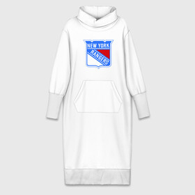 Платье удлиненное хлопок с принтом New York Rangers в Новосибирске,  |  | new york rangers | nhl | национальная хоккейная лига | нью йорк рейнджерс | хоккей | хоккейная лига