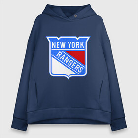 Женское худи Oversize хлопок с принтом New York Rangers в Новосибирске, френч-терри — 70% хлопок, 30% полиэстер. Мягкий теплый начес внутри —100% хлопок | боковые карманы, эластичные манжеты и нижняя кромка, капюшон на магнитной кнопке | new york rangers | nhl | национальная хоккейная лига | нью йорк рейнджерс | хоккей | хоккейная лига