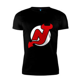 Мужская футболка премиум с принтом New Jersey Devils в Новосибирске, 92% хлопок, 8% лайкра | приталенный силуэт, круглый вырез ворота, длина до линии бедра, короткий рукав | национальная хоккейная лига | нхл | нью джерси девилс