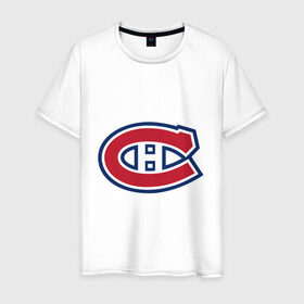 Мужская футболка хлопок с принтом Montreal Canadiens в Новосибирске, 100% хлопок | прямой крой, круглый вырез горловины, длина до линии бедер, слегка спущенное плечо. | Тематика изображения на принте: montreal canadiens | канадская хоккейная лига | монтреал | нхл | хокей | хоккей