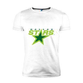 Мужская футболка премиум с принтом Dallas Stars в Новосибирске, 92% хлопок, 8% лайкра | приталенный силуэт, круглый вырез ворота, длина до линии бедра, короткий рукав | dallas stars | nhl | даллас старс | нхл | хоккей | хоккейная лига