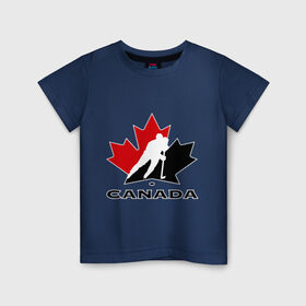 Детская футболка хлопок с принтом Canada в Новосибирске, 100% хлопок | круглый вырез горловины, полуприлегающий силуэт, длина до линии бедер | canada | hockey | nhl | канада | лига | нхл | хокей | хокейнаялига | хоккей | хоккейная лига