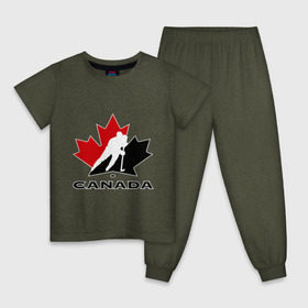 Детская пижама хлопок с принтом Canada в Новосибирске, 100% хлопок |  брюки и футболка прямого кроя, без карманов, на брюках мягкая резинка на поясе и по низу штанин
 | Тематика изображения на принте: canada | hockey | nhl | канада | лига | нхл | хокей | хокейнаялига | хоккей | хоккейная лига