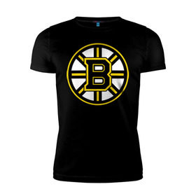 Мужская футболка премиум с принтом Boston Bruins в Новосибирске, 92% хлопок, 8% лайкра | приталенный силуэт, круглый вырез ворота, длина до линии бедра, короткий рукав | нхл | хоккейная лига