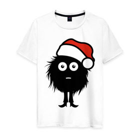 Мужская футболка хлопок с принтом Рождественнский лохмач в Новосибирске, 100% хлопок | прямой крой, круглый вырез горловины, длина до линии бедер, слегка спущенное плечо. | 2012 | new year | нг | новый 2012 | новый год | рождественский | рождество