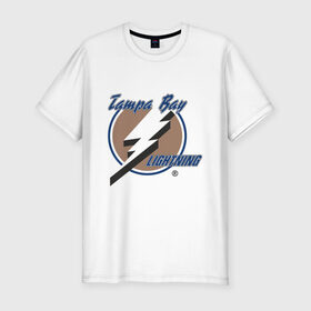 Мужская футболка премиум с принтом Tampa Bay в Новосибирске, 92% хлопок, 8% лайкра | приталенный силуэт, круглый вырез ворота, длина до линии бедра, короткий рукав | hockey | nhl | tampa bay | национальная лига | нхл | тампа бэй | хокей | хоккей