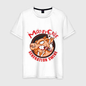 Мужская футболка хлопок с принтом Motley Crue(2) в Новосибирске, 100% хлопок | прямой крой, круглый вырез горловины, длина до линии бедер, слегка спущенное плечо. | Тематика изображения на принте: motley crue