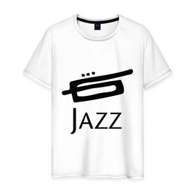 Мужская футболка хлопок с принтом Jazz (3) в Новосибирске, 100% хлопок | прямой крой, круглый вырез горловины, длина до линии бедер, слегка спущенное плечо. | джаз | живая музыка | импровизация | инструмент | труба