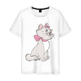 Мужская футболка хлопок с принтом Коты аристократы (1) в Новосибирске, 100% хлопок | прямой крой, круглый вырез горловины, длина до линии бедер, слегка спущенное плечо. | Тематика изображения на принте: аристократы | киса | кот | котенок | котик | котэ | кошка