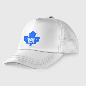 Детская кепка тракер с принтом Toronto Maple Leafs в Новосибирске, Козырек - 100% хлопок. Кепка - 100% полиэстер, Задняя часть - сетка | универсальный размер, пластиковая застёжка | toronto maple leafs | канада | канадская лига | канадцы | лига | торонто мепл ливс | хокей | хоккей