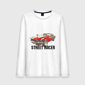 Мужской лонгслив хлопок с принтом Street racer в Новосибирске, 100% хлопок |  | street racer | авто | автогонки | автомобиль | гонки | машины | стрит рейсинг | стритрейсер | стритрейсинг | тачки