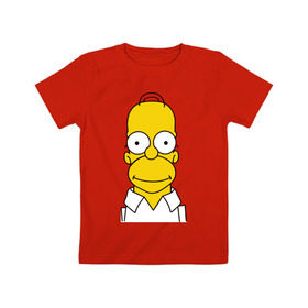 Детская футболка хлопок с принтом Simpsons (11) в Новосибирске, 100% хлопок | круглый вырез горловины, полуприлегающий силуэт, длина до линии бедер | гомер