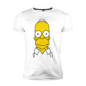 Мужская футболка премиум с принтом Simpsons (11) в Новосибирске, 92% хлопок, 8% лайкра | приталенный силуэт, круглый вырез ворота, длина до линии бедра, короткий рукав | гомер