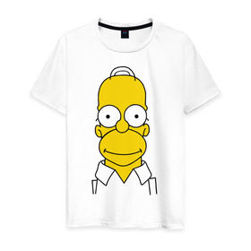 Мужская футболка хлопок с принтом Simpsons (11) в Новосибирске, 100% хлопок | прямой крой, круглый вырез горловины, длина до линии бедер, слегка спущенное плечо. | гомер