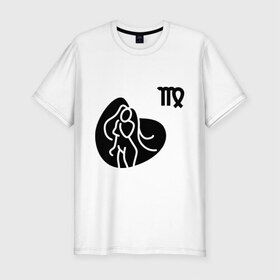 Мужская футболка премиум с принтом Дева(6) в Новосибирске, 92% хлопок, 8% лайкра | приталенный силуэт, круглый вырез ворота, длина до линии бедра, короткий рукав | Тематика изображения на принте: гороскоп | дева | знак зодиака | знаки зодиака