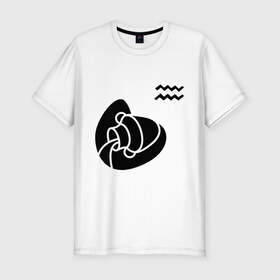 Мужская футболка премиум с принтом Водолей(6) в Новосибирске, 92% хлопок, 8% лайкра | приталенный силуэт, круглый вырез ворота, длина до линии бедра, короткий рукав | zodiac | водолей | гороскоп | знак зодиака | знаки зодиака