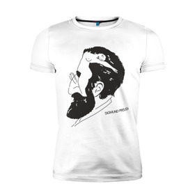 Мужская футболка премиум с принтом Портрет Зигмунда Фрейда в Новосибирске, 92% хлопок, 8% лайкра | приталенный силуэт, круглый вырез ворота, длина до линии бедра, короткий рукав | зигмунд фрейд | знаменитость | знаменитые личности | психология