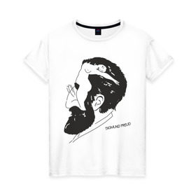 Женская футболка хлопок с принтом Портрет Зигмунда Фрейда в Новосибирске, 100% хлопок | прямой крой, круглый вырез горловины, длина до линии бедер, слегка спущенное плечо | зигмунд фрейд | знаменитость | знаменитые личности | психология
