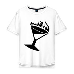 Мужская футболка хлопок Oversize с принтом Ready to Burn в Новосибирске, 100% хлопок | свободный крой, круглый ворот, “спинка” длиннее передней части | coctail | ready to burn | бар | готов зажигать | коктейль | огонь
