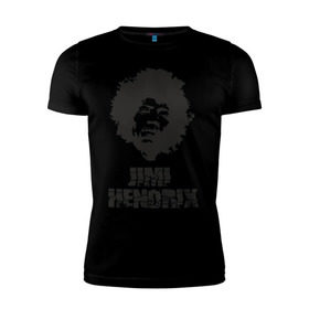 Мужская футболка премиум с принтом Jimi Hendrix в Новосибирске, 92% хлопок, 8% лайкра | приталенный силуэт, круглый вырез ворота, длина до линии бедра, короткий рукав | Тематика изображения на принте: 60е | гитарист | джими хендрикс | джимми хендрикс | ретро | рок