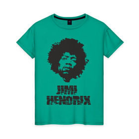 Женская футболка хлопок с принтом Jimi Hendrix в Новосибирске, 100% хлопок | прямой крой, круглый вырез горловины, длина до линии бедер, слегка спущенное плечо | 60е | гитарист | джими хендрикс | джимми хендрикс | ретро | рок
