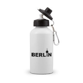 Бутылка спортивная с принтом Берлин (2) в Новосибирске, металл | емкость — 500 мл, в комплекте две пластиковые крышки и карабин для крепления | berlin | берлин | германия