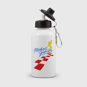 Бутылка спортивная с принтом Michael Jackson (11) в Новосибирске, металл | емкость — 500 мл, в комплекте две пластиковые крышки и карабин для крепления | Тематика изображения на принте: майкл джексон