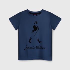 Детская футболка хлопок с принтом Johnnie Walker (2) в Новосибирске, 100% хлопок | круглый вырез горловины, полуприлегающий силуэт, длина до линии бедер | johnnie walker | бар | бармен | виски | джонни уокер