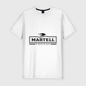 Мужская футболка премиум с принтом Martell в Новосибирске, 92% хлопок, 8% лайкра | приталенный силуэт, круглый вырез ворота, длина до линии бедра, короткий рукав | cognac | martell | бар | бармен | коньяк | мартель