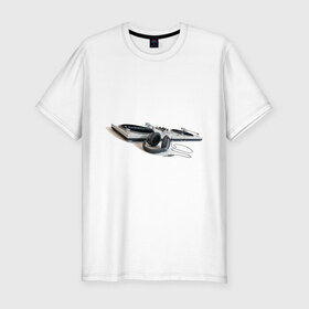 Мужская футболка премиум с принтом Музыка (12) в Новосибирске, 92% хлопок, 8% лайкра | приталенный силуэт, круглый вырез ворота, длина до линии бедра, короткий рукав | вертушки | музыка | наушники | пластинки
