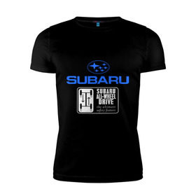 Мужская футболка премиум с принтом Subaru (2) в Новосибирске, 92% хлопок, 8% лайкра | приталенный силуэт, круглый вырез ворота, длина до линии бедра, короткий рукав | auto | subaru | авто | автобренды | автогонки | автомобиль | субарик | субару | тачки