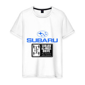 Мужская футболка хлопок с принтом Subaru (2) в Новосибирске, 100% хлопок | прямой крой, круглый вырез горловины, длина до линии бедер, слегка спущенное плечо. | auto | subaru | авто | автобренды | автогонки | автомобиль | субарик | субару | тачки