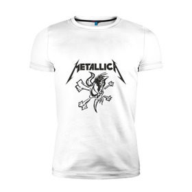 Мужская футболка премиум с принтом Metallica (8) в Новосибирске, 92% хлопок, 8% лайкра | приталенный силуэт, круглый вырез ворота, длина до линии бедра, короткий рукав | металлика