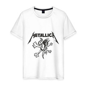 Мужская футболка хлопок с принтом Metallica (8) в Новосибирске, 100% хлопок | прямой крой, круглый вырез горловины, длина до линии бедер, слегка спущенное плечо. | металлика