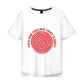 Мужская футболка хлопок Oversize с принтом Гипноз в Новосибирске, 100% хлопок | свободный крой, круглый ворот, “спинка” длиннее передней части | hypnosis | you are feeling very sleepy | вы чувствуете себя очень сонным | гипноз | оптическая иллюзия | оптический эффект