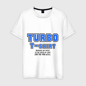 Мужская футболка хлопок с принтом Turbo T-Shirt в Новосибирске, 100% хлопок | прямой крой, круглый вырез горловины, длина до линии бедер, слегка спущенное плечо. | 