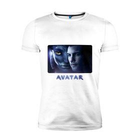 Мужская футболка премиум с принтом Avatar (2) в Новосибирске, 92% хлопок, 8% лайкра | приталенный силуэт, круглый вырез ворота, длина до линии бедра, короткий рукав | avatar | аватар