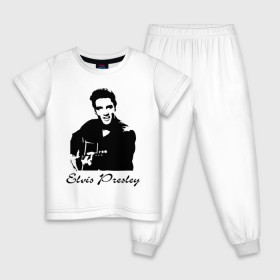 Детская пижама хлопок с принтом Elvis Presley (2) в Новосибирске, 100% хлопок |  брюки и футболка прямого кроя, без карманов, на брюках мягкая резинка на поясе и по низу штанин
 | гитара