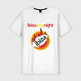 Мужская футболка премиум с принтом Ibiza one night в Новосибирске, 92% хлопок, 8% лайкра | приталенный силуэт, круглый вырез ворота, длина до линии бедра, короткий рукав | ibiza | one night | ибица | фестиваль | электронная музыка