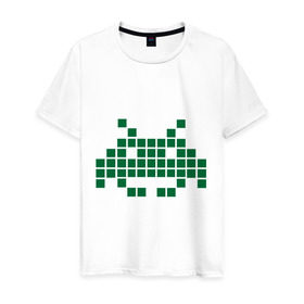 Мужская футболка хлопок с принтом Space invaders (2) в Новосибирске, 100% хлопок | прямой крой, круглый вырез горловины, длина до линии бедер, слегка спущенное плечо. | 8 bit | 8 бит | shooter | space invaders | video games | видеоигры | космические захватчики | стрелялка | шутер